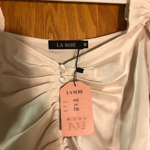 La Soie Crop Silk Blouse - Picture 7 of 8